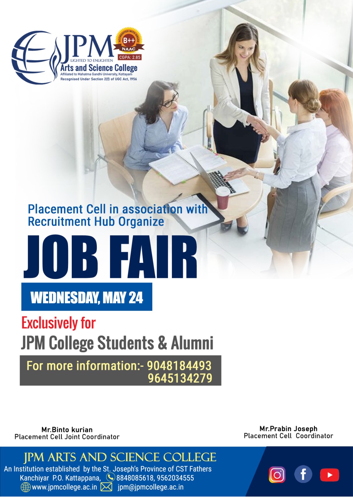 Job Fair exclusively for JPM College Students & Alumni